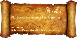 Miloszavlyevits Laura névjegykártya